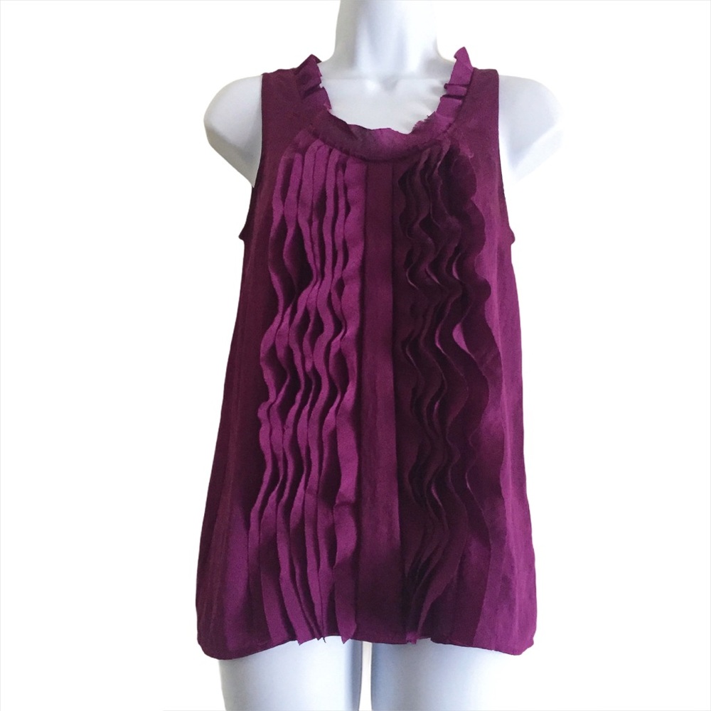 ANN TAYLOR Sleeveless Ruffled Blouse XS